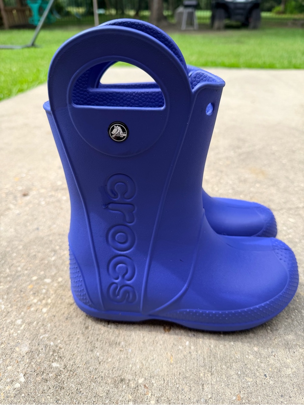 CROCS Kids Tall Waterproof Rain Boots in Blue - Picture 2 of 2
